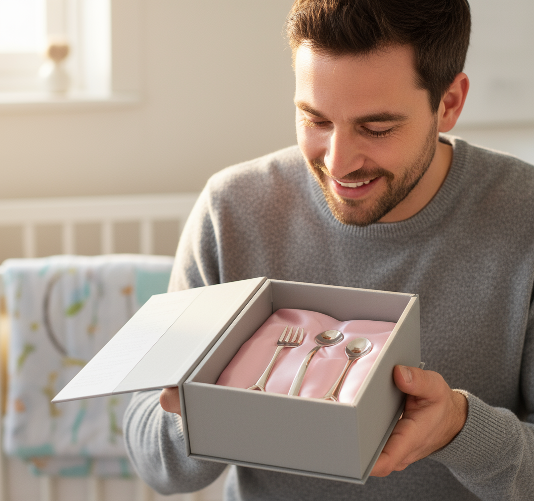 Hamper with Heart Feeding Spoon, Spoon & Fork Set-Engraveable
