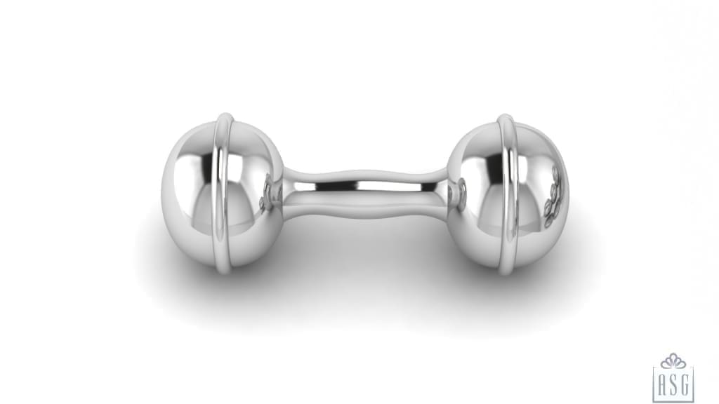 Sterling Silver Gift Set for Baby - Hamper with Rattle & Feeding Spoon