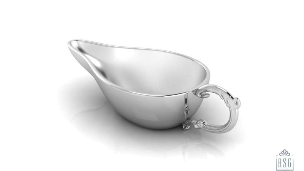 Sterling Silver Gift Set for Baby - Hamper with Feeder and Rattle