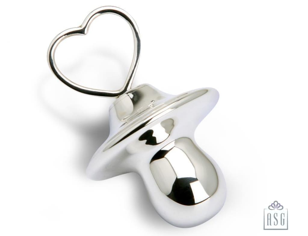 Sterling Silver Infant Toys Gift Set for Baby - Hamper with Rattle and pacifier