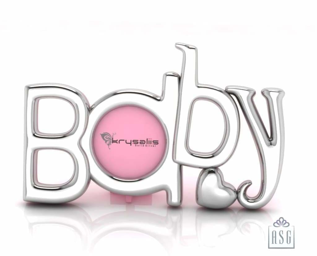 Silver Plated Photo Frame for Baby and Kids - The word BABY