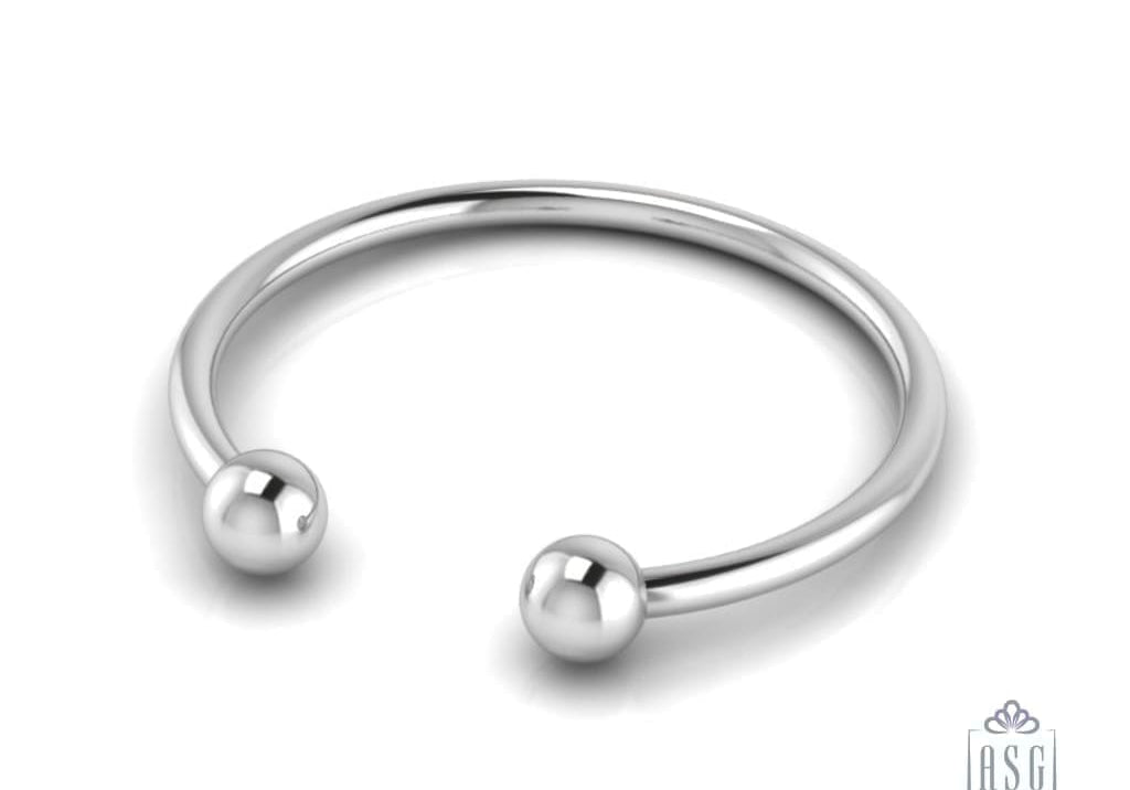 Sterling Silver Ball Baby Cuff Kada