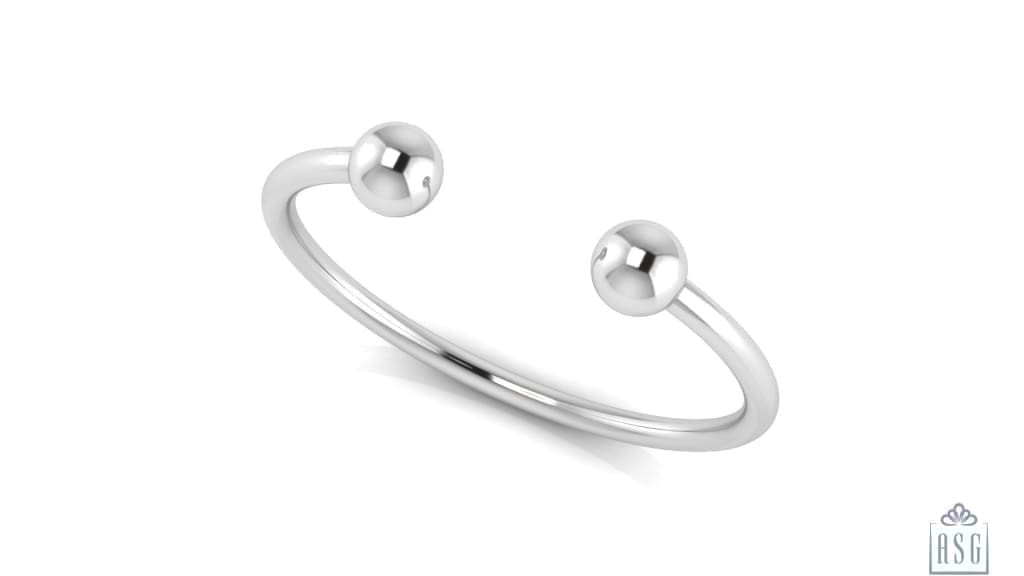 Sterling Silver Ball Baby Cuff Kada