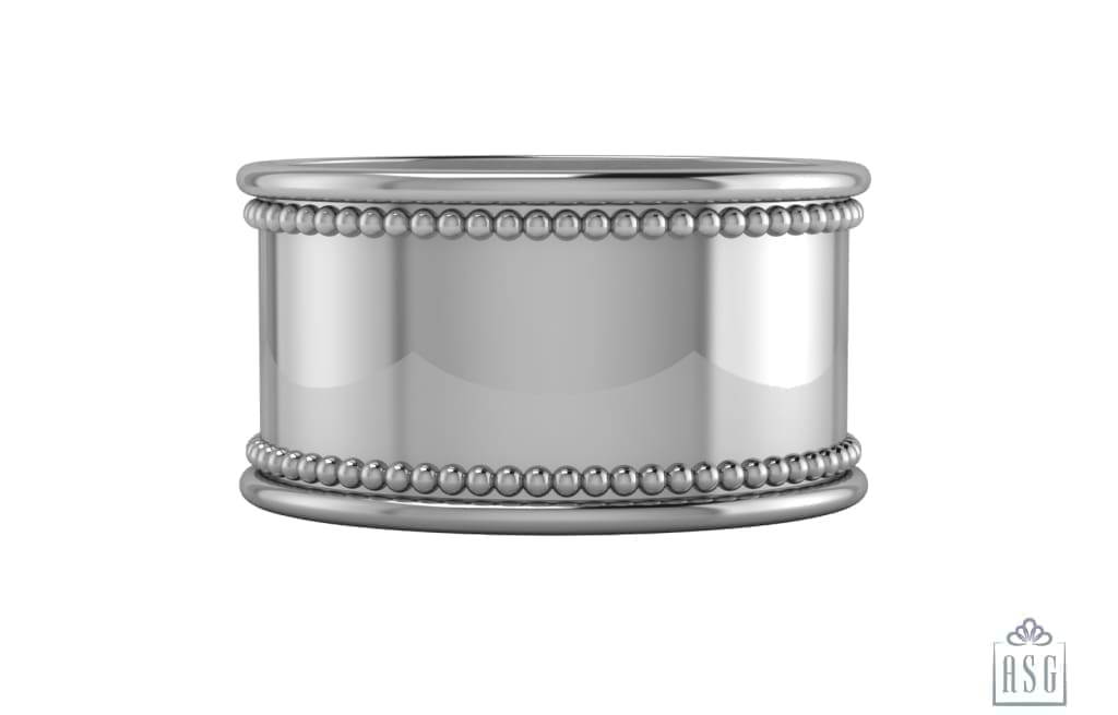 Sterling Silver Beaded Oval Napkin Ring