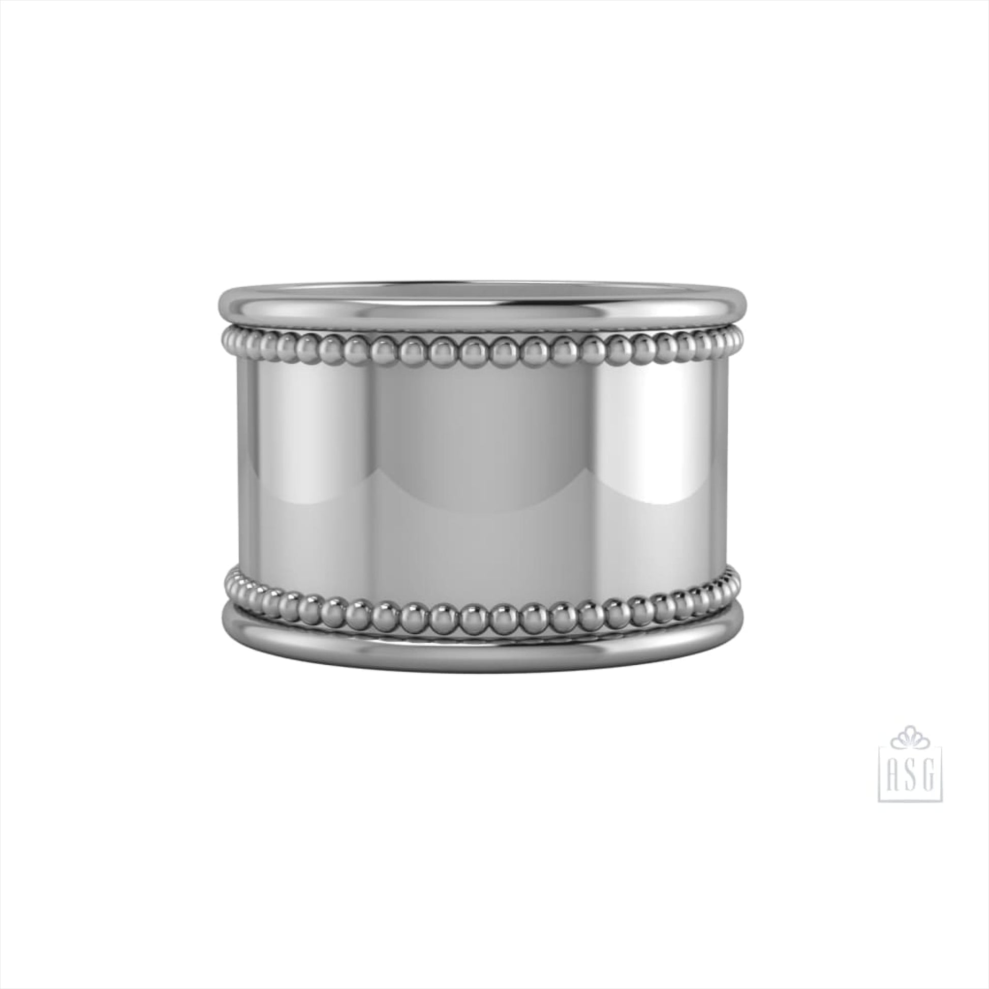 Sterling Silver Beaded Round Napkin Ring