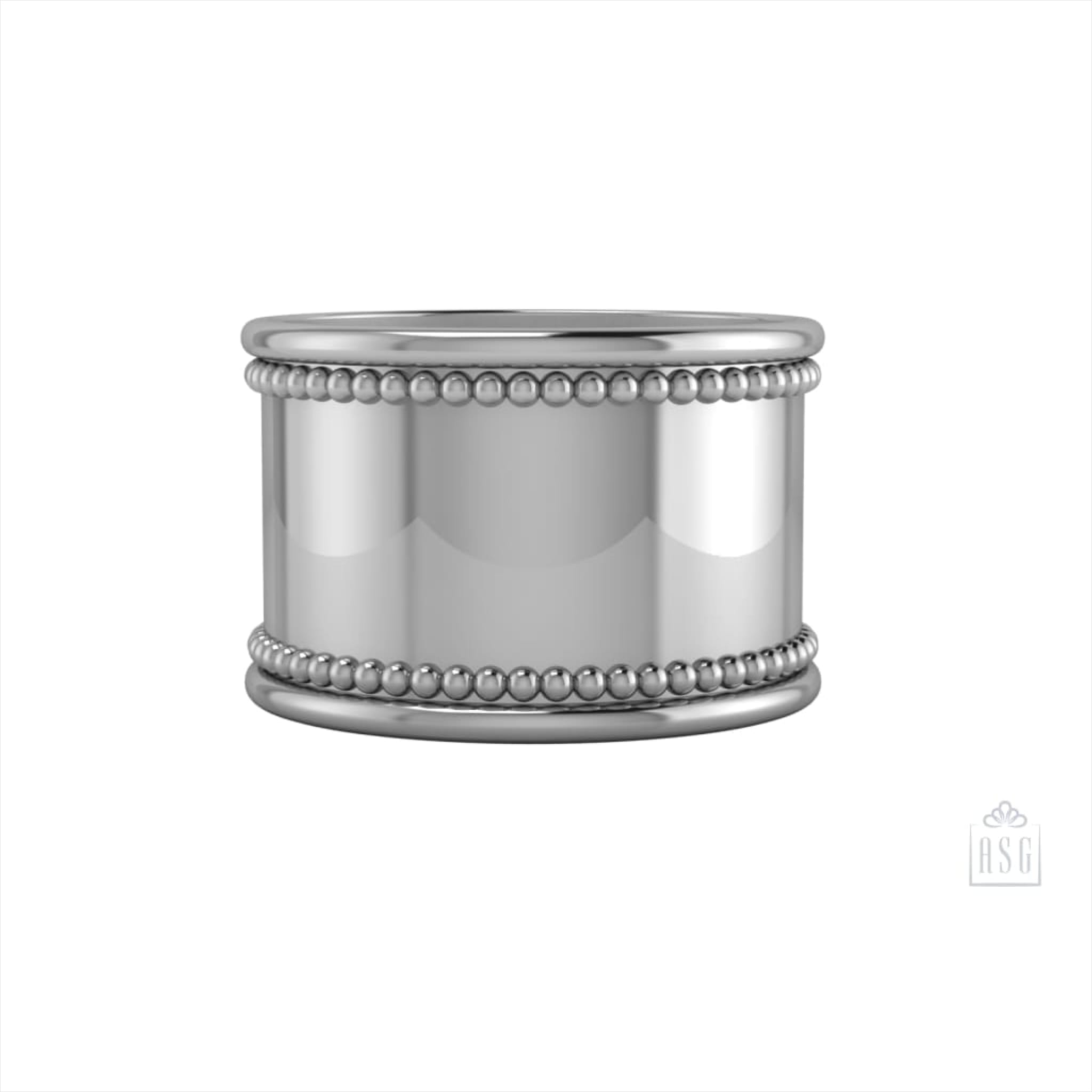 Sterling Silver Beaded Round Napkin Ring