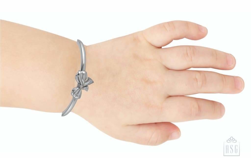 Sterling Silver Bow Baby Bangle