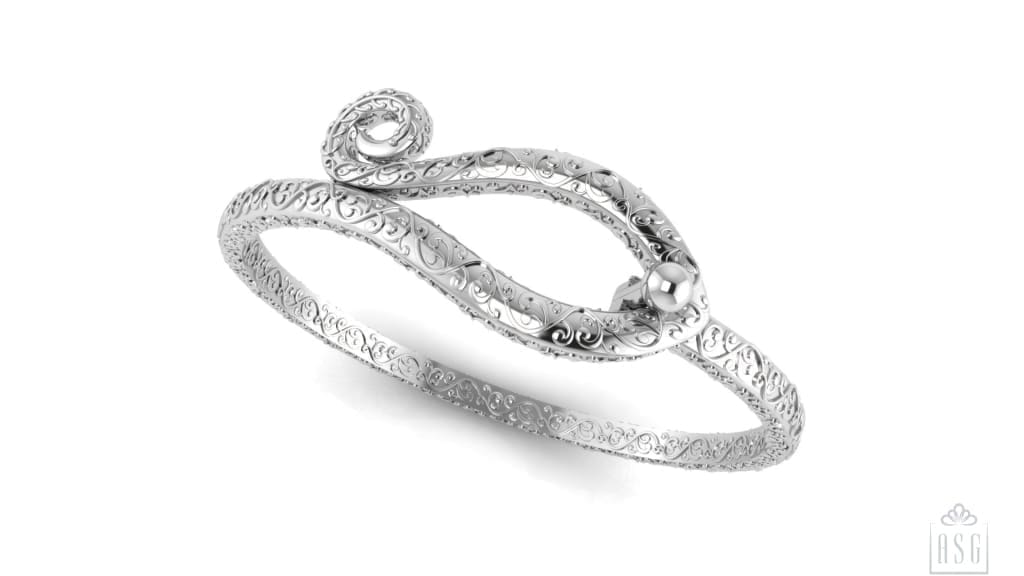 Sterling Silver Baby Bracelet Kada with a Buckle