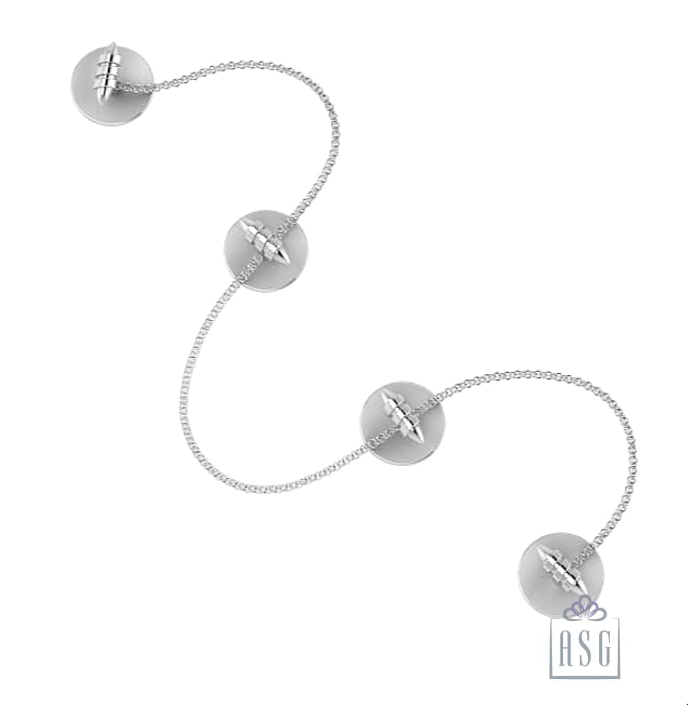 Sterling Silver Kurta Buttons for Men - Scrolls