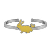 Sterling Silver Baby Cuff Kada with a Bunny