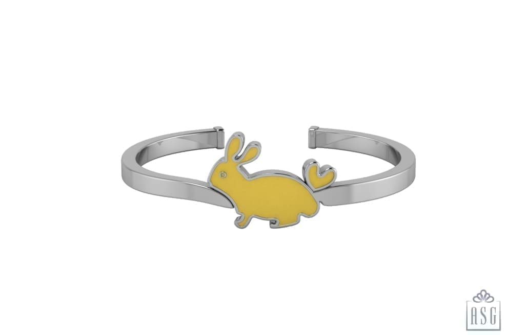 Sterling Silver Baby Cuff Kada with a Bunny