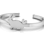 Sterling Silver Baby Cuff Kada with a Bunny