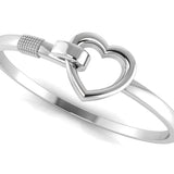 Sterling Silver Baby Bracelet Kada - "Catch a Heart"