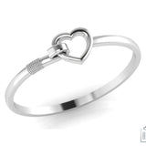 Sterling Silver Baby Bracelet Kada - "Catch a Heart"