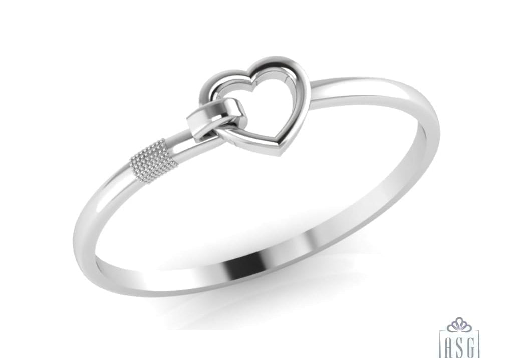 Sterling Silver Baby Bracelet Kada - "Catch a Heart"