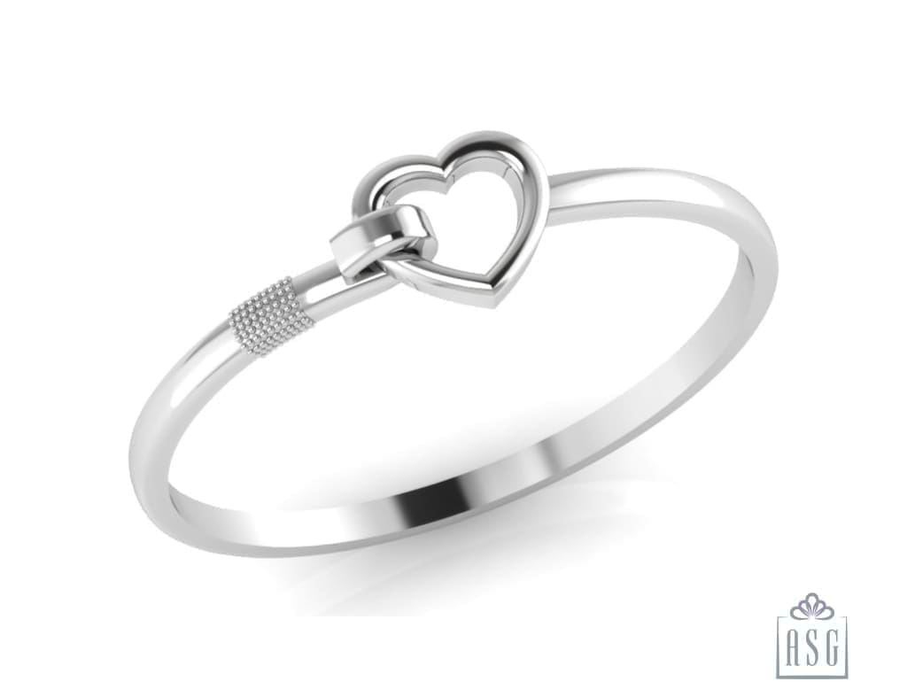 Sterling Silver Baby Bracelet Kada - "Catch a Heart"