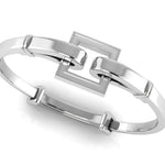 Sterling Silver Baby Bracelet Kada adjustable - " Catch a Square"