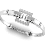 Sterling Silver Baby Bracelet Kada adjustable - " Catch a Square"