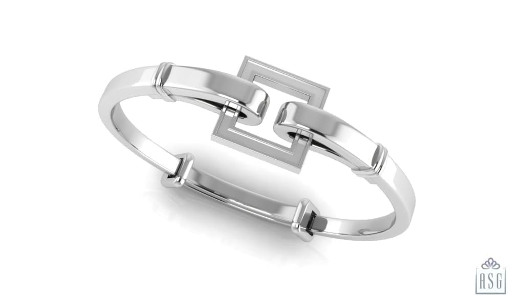 Sterling Silver Baby Bracelet Kada adjustable - " Catch a Square"