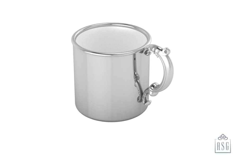 Sterling Silver Baby Cup - Classic with a Victorian Handle