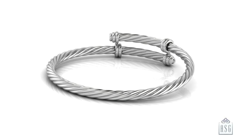 Sterling Silver Baby Bracelet Kada with a classic twisted design