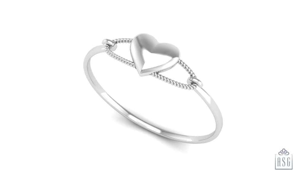 Sterling Silver Baby Bracelet Kada with a corded heart