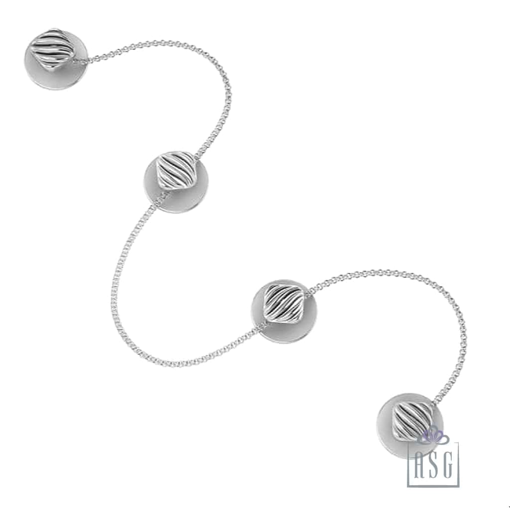 Sterling Silver Kurta Buttons for Men - Corrugated