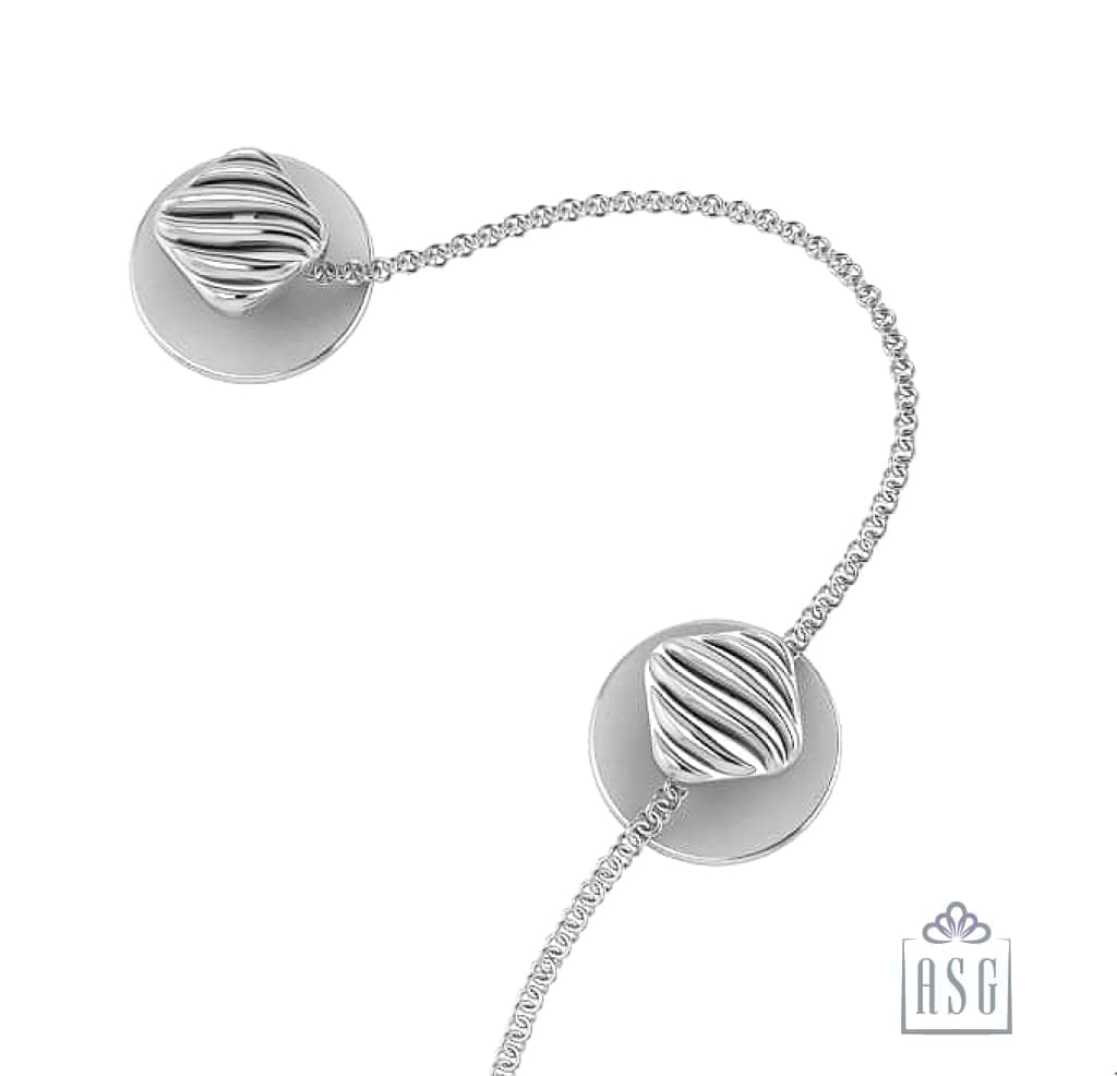 Sterling Silver Kurta Buttons for Men - Corrugated