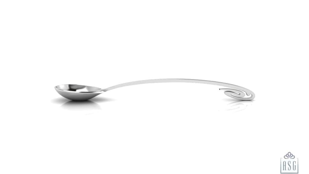 Sterling Silver Dinner Set for Baby and Child - Curved Feeding Set