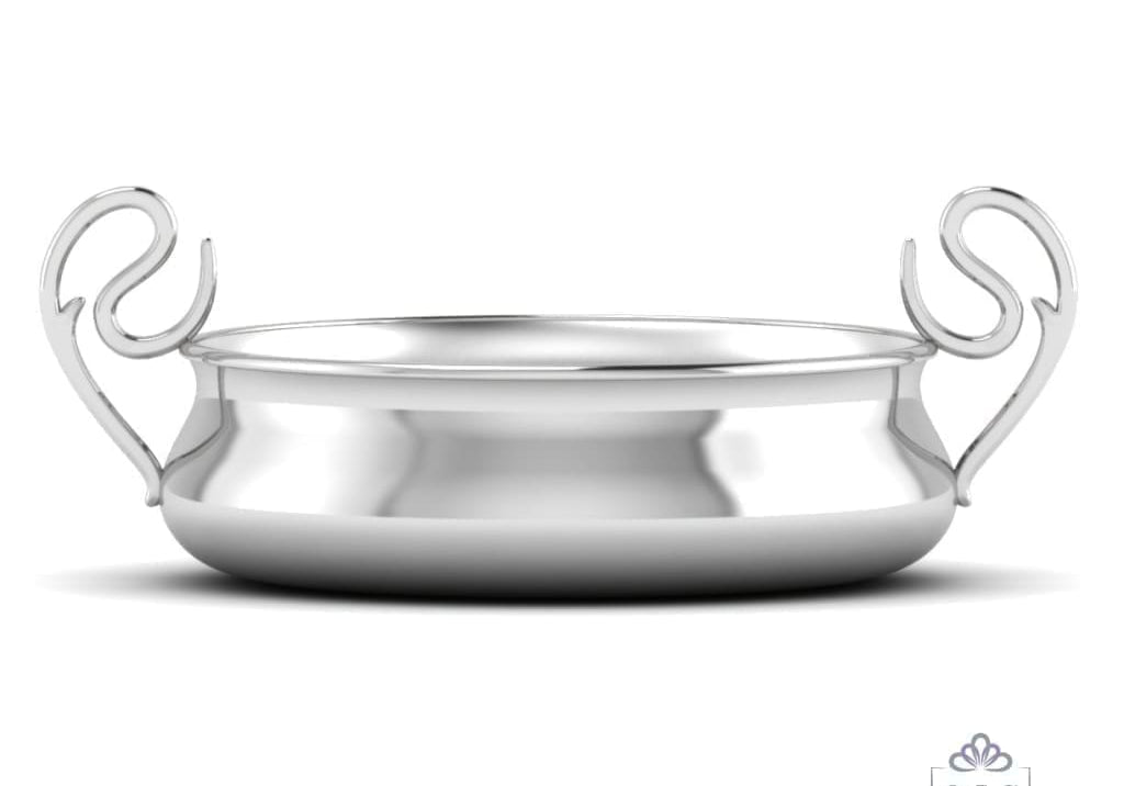 Sterling Silver Bowl for Baby and Child - Curved Feeding Porringer