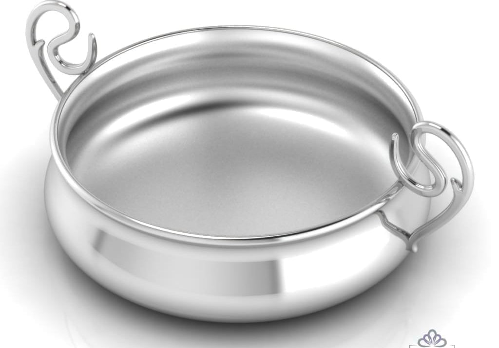 Sterling Silver Bowl for Baby and Child - Curved Feeding Porringer