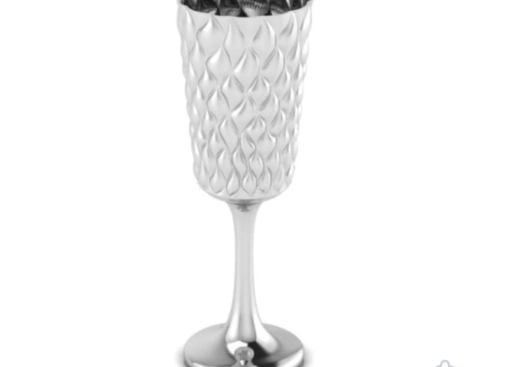 Sterling Silver Wine Glass - Dancing Raindrops