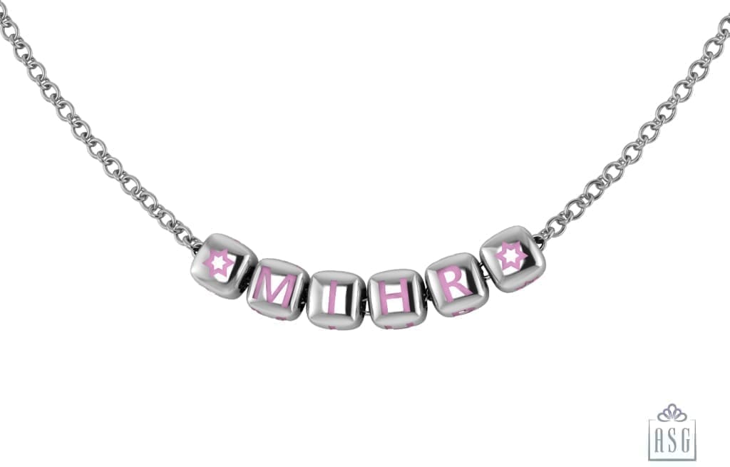 Sterling Silver Dice Babykubes Necklace For Baby & Child Pink / 9 Babykubes Kids Necklaces