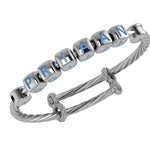 Sterling Silver Dice Babykubes On Twisted Adjustable Bracelet Kada Blue Babykubes Baby Kada