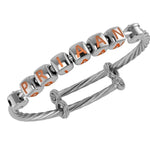 Sterling Silver Dice Babykubes On Twisted Adjustable Bracelet Kada Orange Babykubes Baby Kada