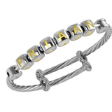 Sterling Silver Dice Babykubes On Twisted Adjustable Bracelet Kada Yellow Babykubes Baby Kada