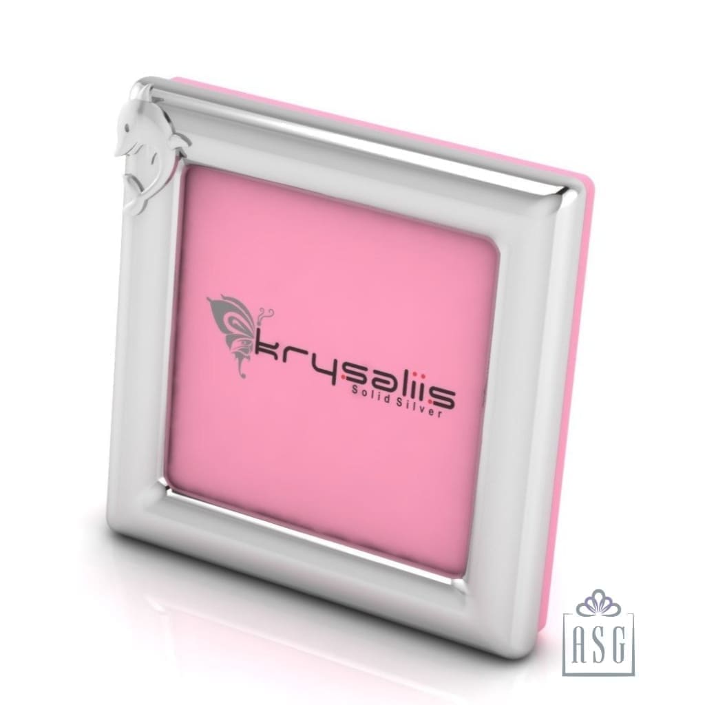 Silver Plated Dolphin Motif on a Square Baby Photo Frame