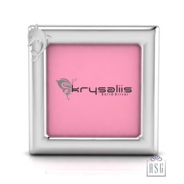 Silver Plated Dolphin Motif on a Square Baby Photo Frame