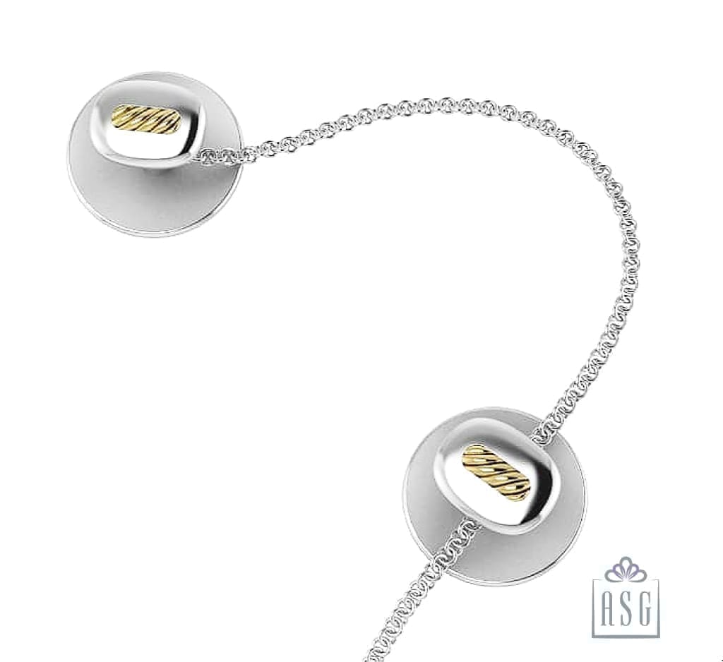 Sterling Silver Kurta Buttons for Men - Dual Tone Wired