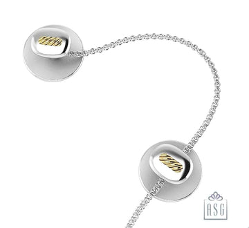 Sterling Silver Kurta Buttons for Men - Dual Tone Wired