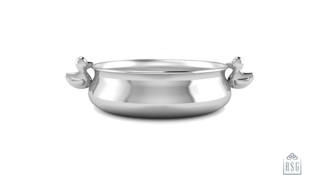 Sterling Silver Dinner Set for Baby and Child - Ducks Feeding Set