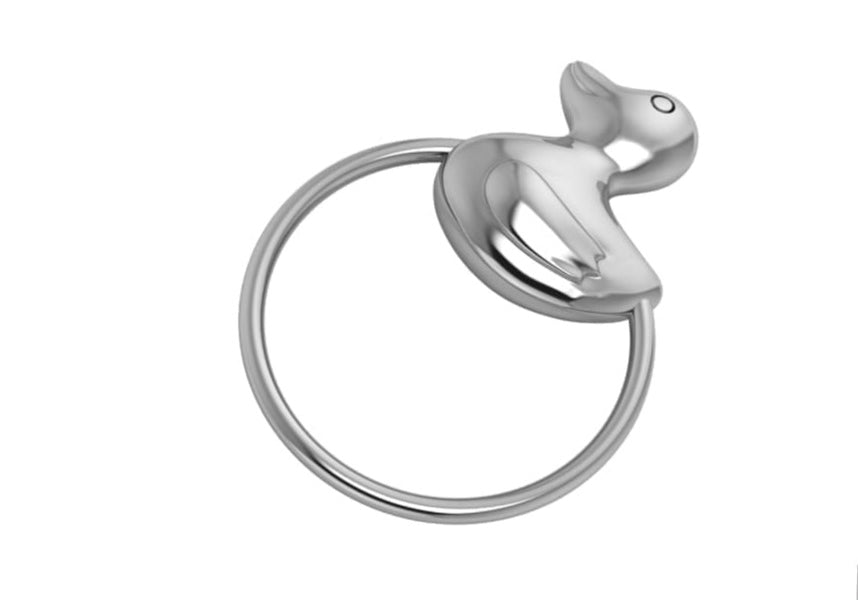 Sterling Silver Duck Ring Baby Rattle