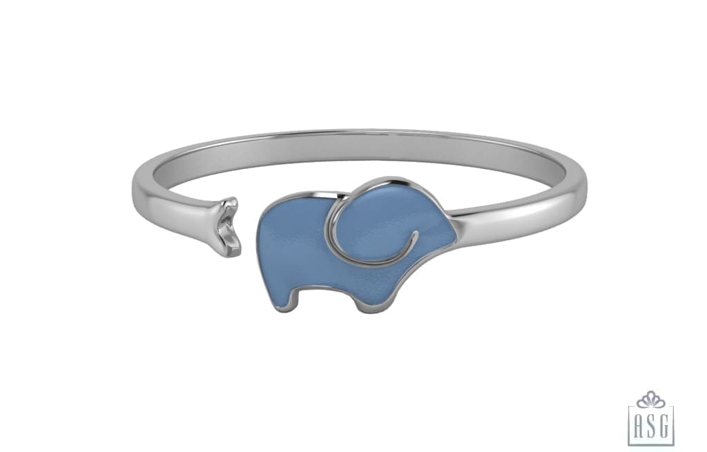 Sterling Silver Elephant Baby Cuff Kada