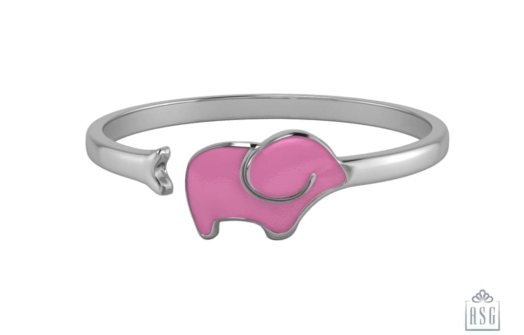 Sterling Silver Elephant Baby Cuff Kada