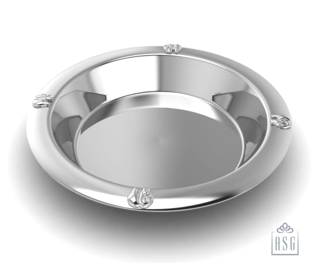 Sterling Silver Plate for Baby and Child - Little Elephants