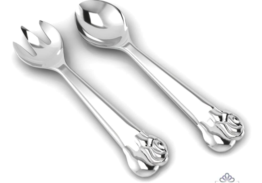 Sterling Silver Baby Spoon & Fork Set - The Elephant Set