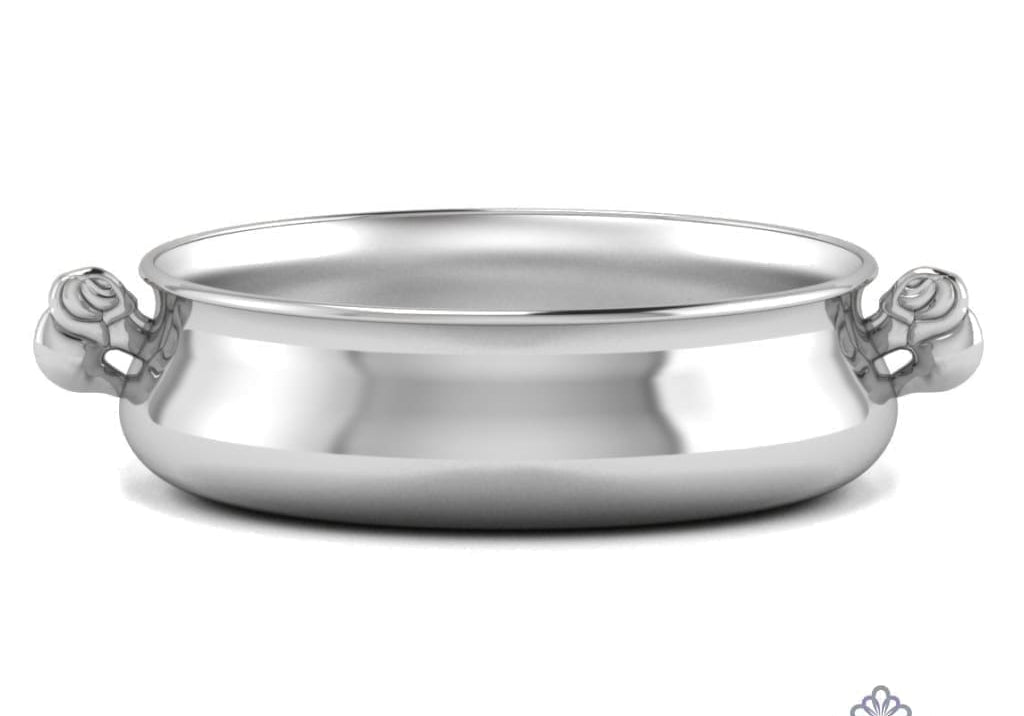 Sterling Silver Bowl for Baby and Child - Elephant Feeding Porringer