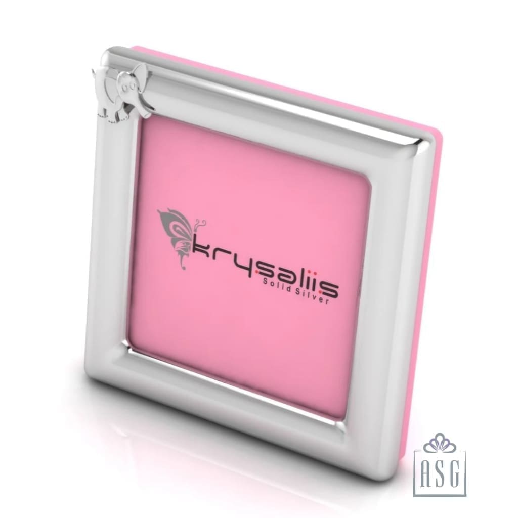 Silver Plated Photo Frame for Baby and Kids - Square with Elephant motif