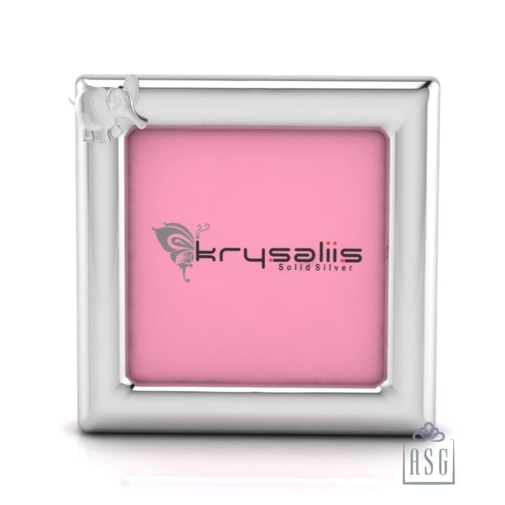 Silver Plated Photo Frame for Baby and Kids - Square with Elephant motif