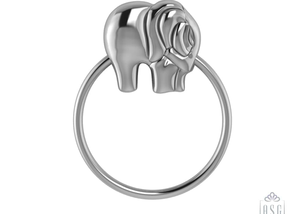 Sterling Silver Elephant Ring Baby Rattle